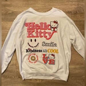 Sanrio Hello Kitty White Sweatshirt with Pink and Yellow Accents